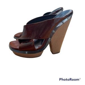 MARNI Wood Heel Platform Sandal